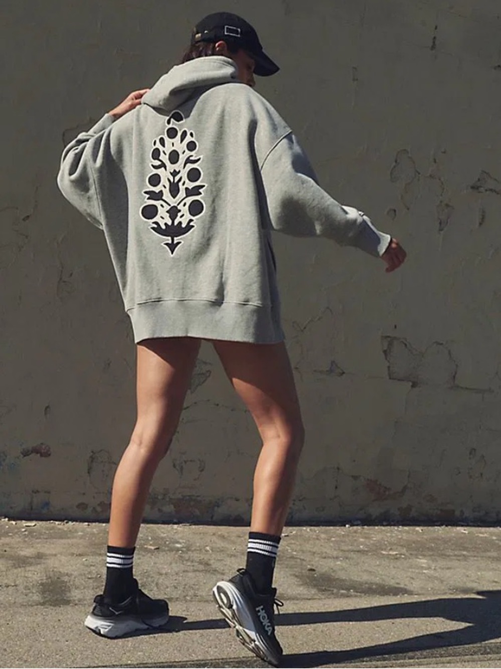 RARE FREE PEOPLE SPRINT TO FINISH LOGO HOODIE